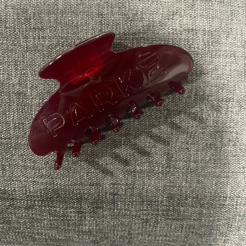 NWOT PARKE Burgundy Hair Claw Clip with case